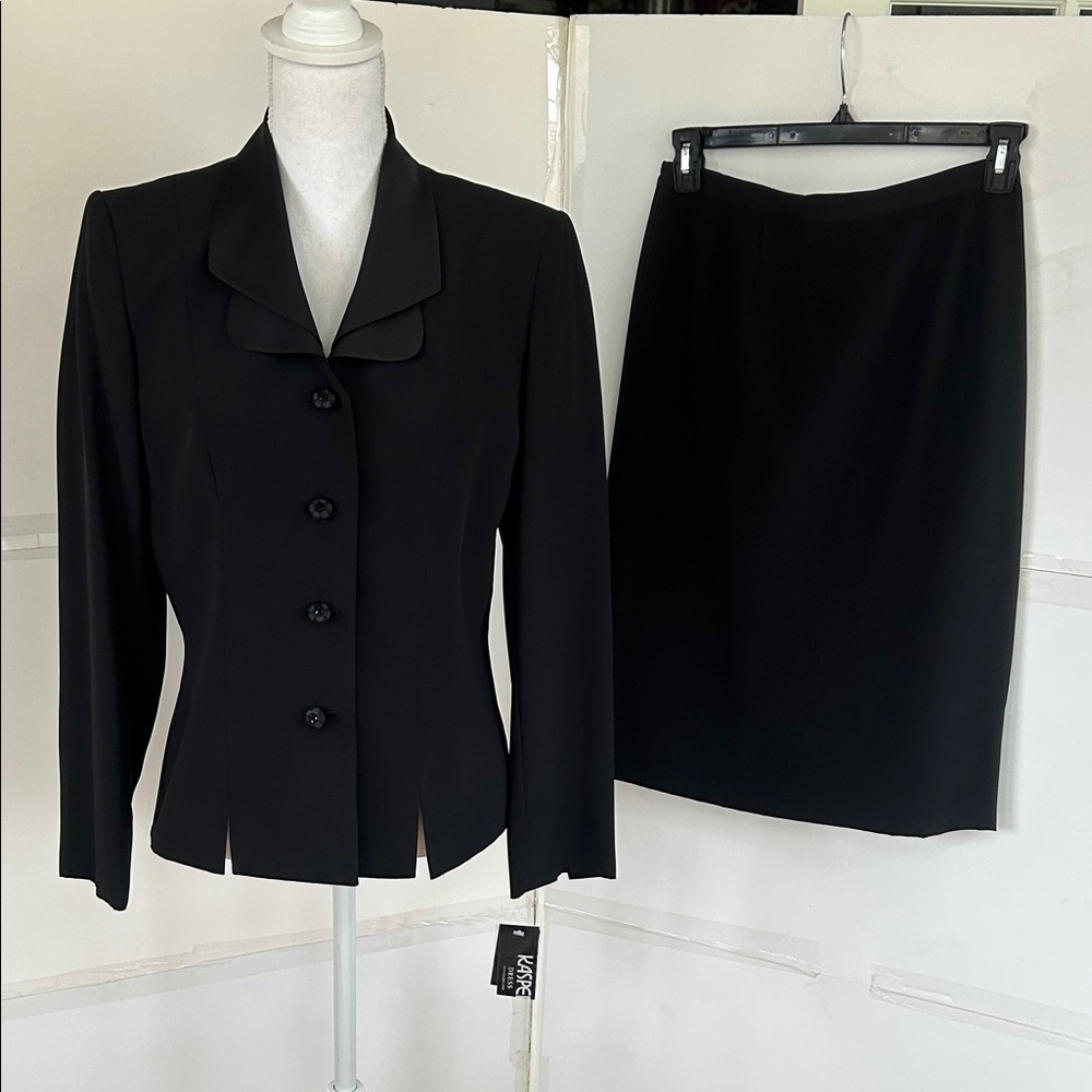 Kasper Black Tailored Skirt Suit Set
